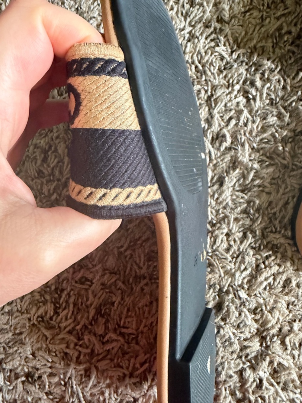 Chanel Black & Tan Logo Slide Sandals - Picture 8 of 8